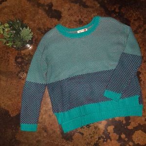Block knit sweater
